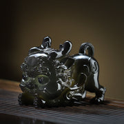 Buddha Stones Color Changing Small PiXiu Ingot Resin Tea Pet Wealth Home Figurine Decoration