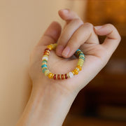 Buddha Stones Natural Red Agate Jade Rainbow Confidence Bracelet Bracelet BS 5