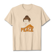 Buddha Stones Close Eyes Peace Buddha Tee T-shirt T-Shirts BS Bisque 2XL