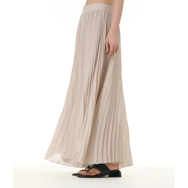 Buddha Stones Solid Color Loose Long Pleated Wide Leg Pants 25