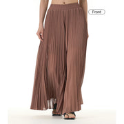 Buddha Stones Solid Color Loose Long Pleated Wide Leg Pants 3