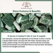 Buddha Stones Round White Jade Cyan Jade Protection Ring