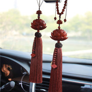 Buddha Stones Tibetan Small Leaf Red Sandalwood Lotus Luck Protection Tassel Decoration (Extra 35% Off | USE CODE: FS35) - image 0