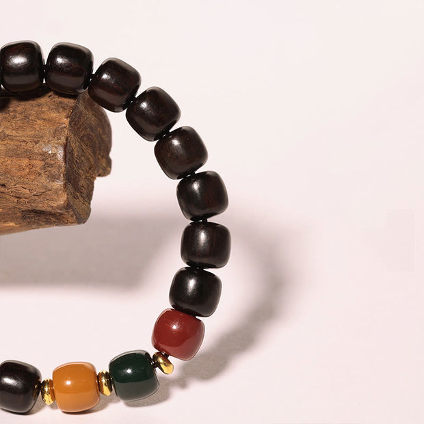 Buddha Stones Ebony Wood Rosewood Peace Balance Bracelet Bracelet BS 4