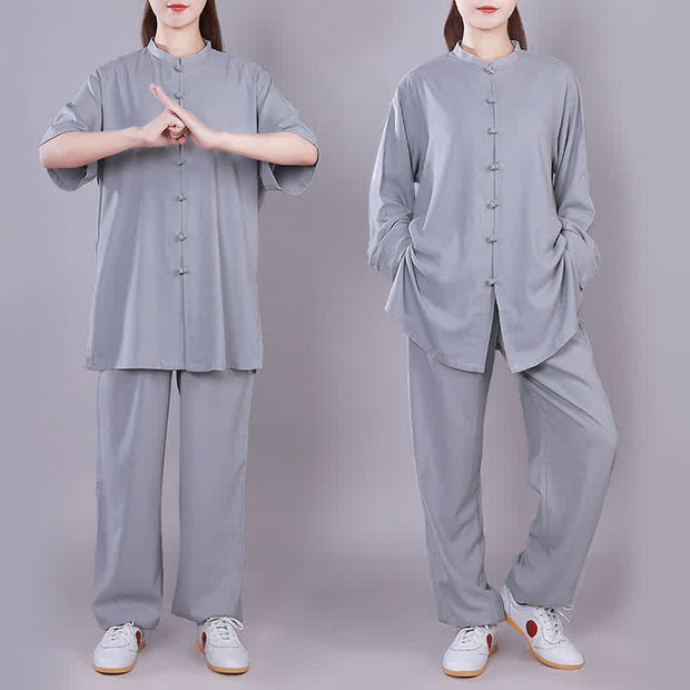 Buddha Stones Tai Chi Qigong Meditation Prayer Spiritual Zen Practice Unisex Cotton Linen Clothing Set