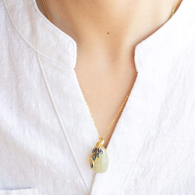 Buddha Stones Jade Peacock Copper Prosperity Necklace Pendant (Extra 30% Off | USE CODE: FS30) - image 3