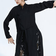 Buddha Stones 2Pcs Classical Dance Clothing Zen Tai Chi Meditation Clothing Cotton Top Pants Women's Set Clothes BS 29