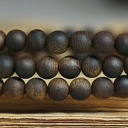 Buddha Stones 7mm 108 Mala Beads Nha Trang Qinan Agarwood Peace Strength Bracelet Mala Bracelet BS 19