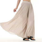 Buddha Stones Solid Color Loose Long Pleated Wide Leg Pants 29