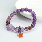 Buddha Stones Natural Amethyst Purple Phantom Gemstone Spiritual Awareness Bracelet