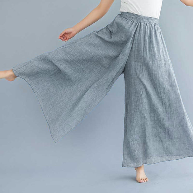 Buddha Stones Women Casual Loose Cotton Linen Wide Leg Pants For Yoga Dance Wide Leg Pants BS 13