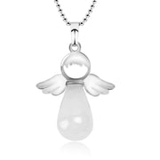 Buddha Stones Little Angel Wings Natural Crystal Luck Necklace Pendant (Extra 35% Off | USE CODE: FS35) - White Crystal - image 0