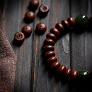 Buddha Stones Tibet Natural Purple Bodhi Seed Hetian Cyan Jade Bead Wisdom Bracelet 4