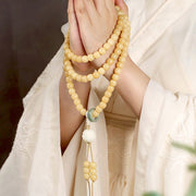 Buddha Stones Natural Bodhi Seed Lotus Dzi Bead Peace Harmony Charm Bracelet Mala Bracelet BS 10*9mm Bodhi Seed&Lotus