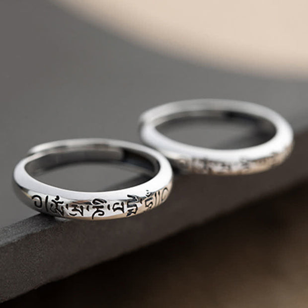 Buddha Stones 990 Sterling Silver Six True Words Om Mani Padme Hum Love Peace Ring (Extra 35% Off | USE CODE: FS35) - image 20