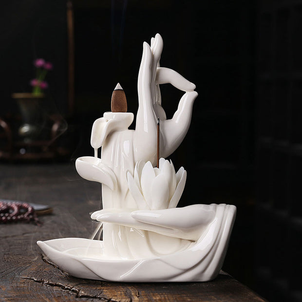 Buddha StonesTibetan Lotus Blessing Incense Burner Decoration (Extra 30% Off | USE CODE: FS30) - 4 - image 15