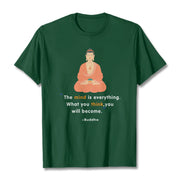 Buddha Stones The Mind Is Everything Meditation Buddha Tee T-shirt T-Shirts BS ForestGreen 2XL