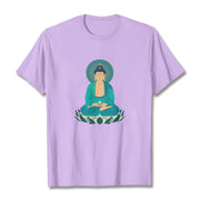 Buddha Stones Lotus Meditation Buddha Tee T-shirt T-Shirts BS Plum 2XL