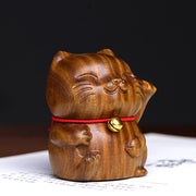 FREE Today: Cure and Soothing Green Sandalwood Small Mini Cute Lucky Cat Decorations