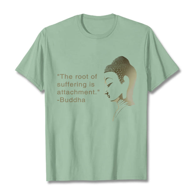 Buddha Stones The Root Of Suffering Is Attachment Buddha Tee T-shirt T-Shirts BS PaleGreen 2XL