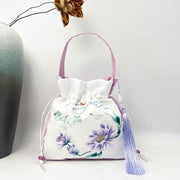 Buddha Stones Suzhou Embroidery Rabbit Lotus Epiphyllum Peony Magnolia Silk Tote Crossbody Bag Shoulder Bag Handbag 35