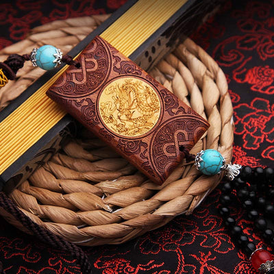 Buddha Stones Tibetan Rosewood Boxwood Dragon Cure Courage Car Decoration
