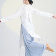 Buddha Stones 2Pcs Classical Dance Clothing Zen Tai Chi Meditation Clothing Cotton Top Pants Women's Set Clothes BS 3