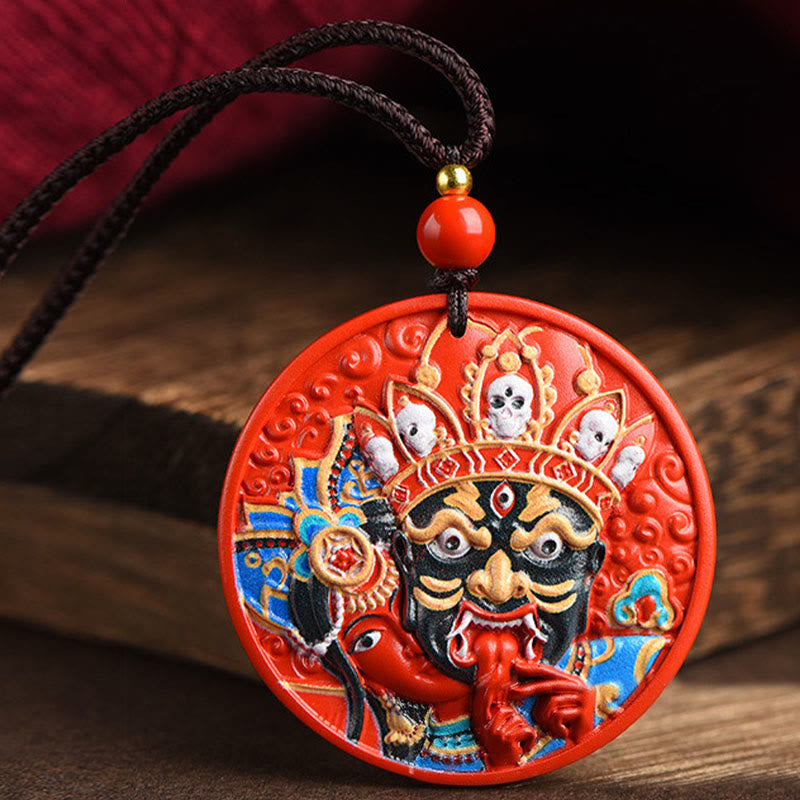 注目の福袋！ Goddess Zakiram Stones Buddha of Cinnabar Painted Wealth ネックレス・ペンダント