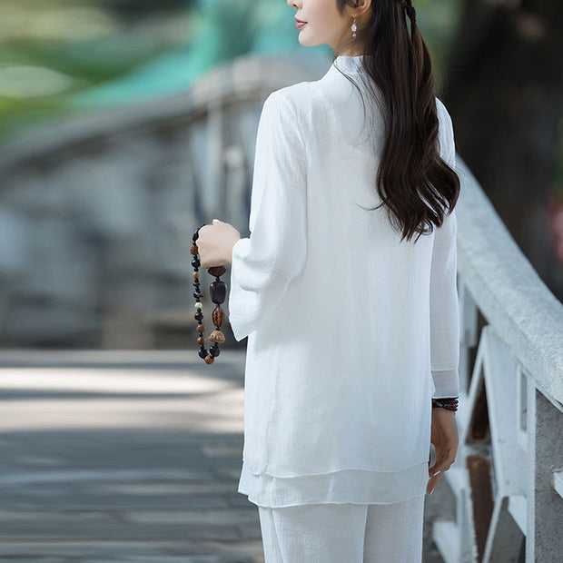 Buddha Stones Yoga Cotton Linen Clothing Uniform Meditation Zen Practice Women's Set (Extra 30% Off | USE CODE: FS30) - image 4