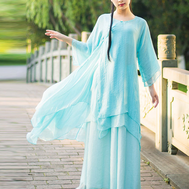 Buddha Stones 3Pcs Yoga Chiffon Clothing Uniform Meditation Zen Practice Women's Set  (Extra 30% Off | USE CODE: FS30) - image 20