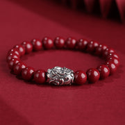 Buddha Stones 999 Sterling Silver PiXiu Natural Cinnabar Wealth Luck Bracelet (Extra 30% Off | USE CODE: FS30) - 8mm(Wrist Circumference 14-16cm) - image 5