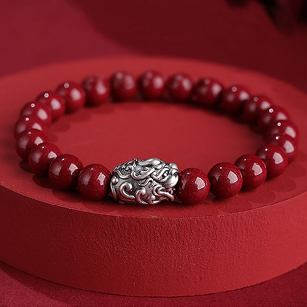 Buddha Stones 999 Sterling Silver PiXiu Natural Cinnabar Wealth Luck Bracelet (Extra 30% Off | USE CODE: FS30) - image 6