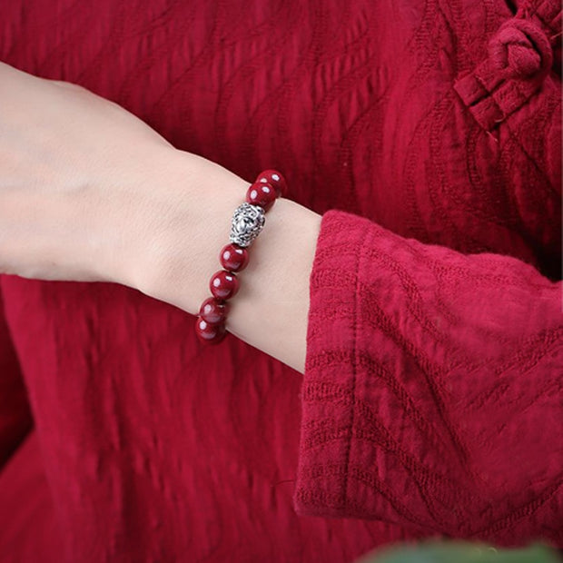 Buddha Stones 999 Sterling Silver PiXiu Natural Cinnabar Wealth Luck Bracelet (Extra 30% Off | USE CODE: FS30) - image 13