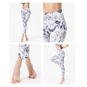 Buddha Stones Flowers Leaves Print Pants Sports Fitness Yoga Leggings Women's Yoga Pants