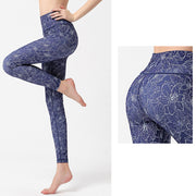 Buddha Stones Flowers Leaves Birds Print Pants Sports Fitness Yoga Leggings Women's Yoga Pants