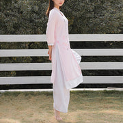 Buddha Stones 2Pcs Lotus Pattern Tai Chi Meditation Yoga Cotton Linen Clothing Top Pants Women's Set  (Extra 30% Off | USE CODE: FS30) - image 22