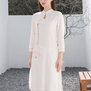 Buddha Stones 2Pcs Lotus Pattern Tai Chi Meditation Yoga Cotton Linen Clothing Top Pants Women's Set  (Extra 30% Off | USE CODE: FS30) - image 2