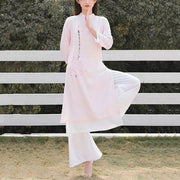 Buddha Stones 2Pcs Lotus Pattern Tai Chi Meditation Yoga Cotton Linen Clothing Top Pants Women's Set  (Extra 30% Off | USE CODE: FS30) - image 20