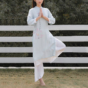Buddha Stones 2Pcs Lotus Pattern Tai Chi Meditation Yoga Cotton Linen Clothing Top Pants Women's Set  (Extra 30% Off | USE CODE: FS30) - image 7