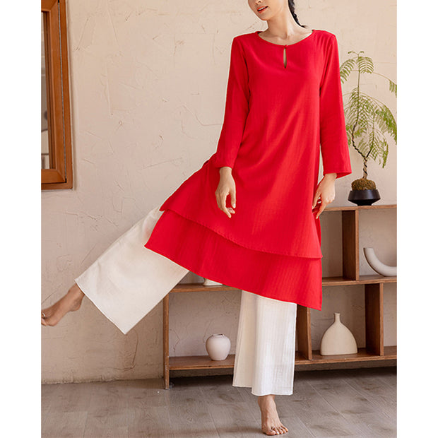 Buddha Stones 2Pcs Simple Design Tai Chi Meditation Yoga Clothing Top Pants Women's Set (Extra 30% Off | USE CODE: FS30) - image 14