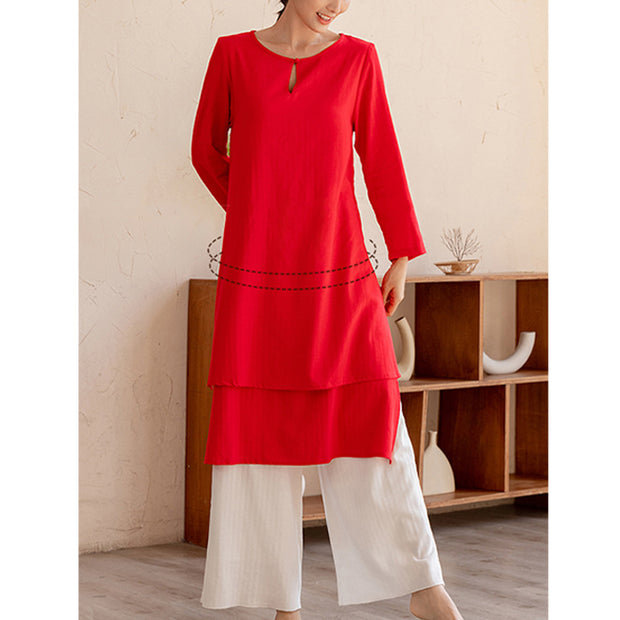 Buddha Stones 2Pcs Simple Design Tai Chi Meditation Yoga Clothing Top Pants Women's Set (Extra 30% Off | USE CODE: FS30) - image 17