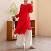 Buddha Stones 2Pcs Simple Design Tai Chi Meditation Yoga Clothing Top Pants Women's Set (Extra 30% Off | USE CODE: FS30) - image 13