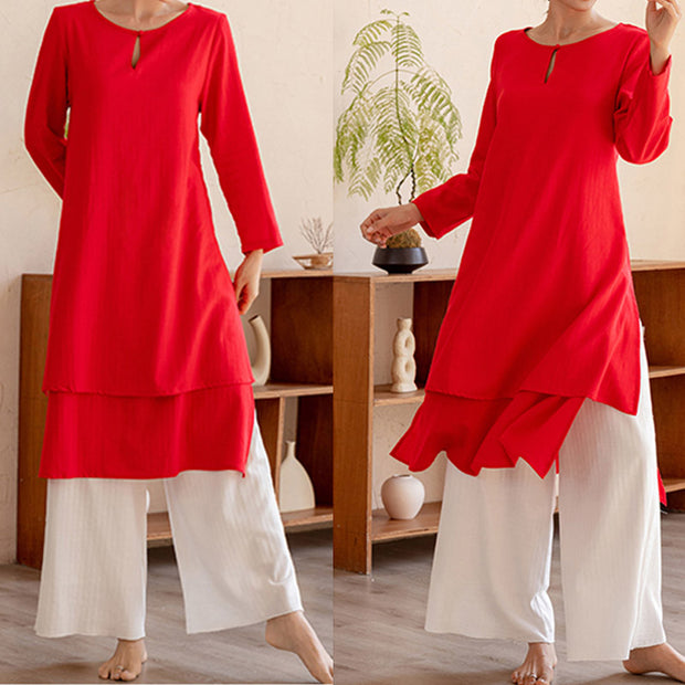 Buddha Stones 2Pcs Simple Design Tai Chi Meditation Yoga Clothing Top Pants Women's Set (Extra 30% Off | USE CODE: FS30) - image 18