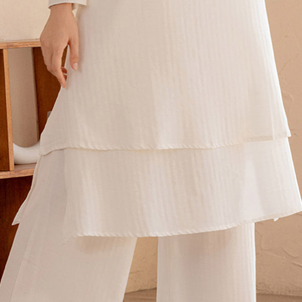 Buddha Stones 2Pcs Simple Design Tai Chi Meditation Yoga Clothing Top Pants Women's Set (Extra 30% Off | USE CODE: FS30) - image 7