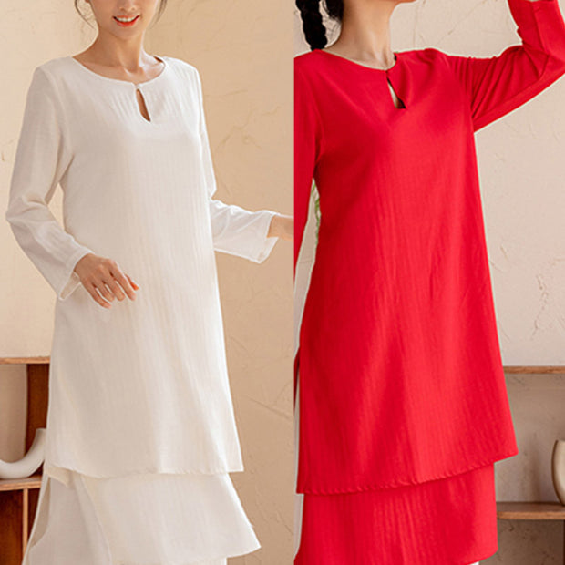 Buddha Stones 2Pcs Simple Design Tai Chi Meditation Yoga Clothing Top Pants Women's Set (Extra 30% Off | USE CODE: FS30) - image 21