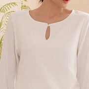 Buddha Stones 2Pcs Simple Design Tai Chi Meditation Yoga Clothing Top Pants Women's Set (Extra 30% Off | USE CODE: FS30) - image 5