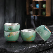 Buddha Stones Butterfly Goldfish Lotus Koi Fish Ceramic Teacup Kung Fu Tea Cup 120ml (Extra 35% Off | USE CODE: FS35) - image 0