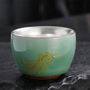 Buddha Stones Butterfly Goldfish Lotus Koi Fish Ceramic Teacup Kung Fu Tea Cup 120ml (Extra 35% Off | USE CODE: FS35) - Goldfish 7.3cm*5.3cm*120ml - image 5
