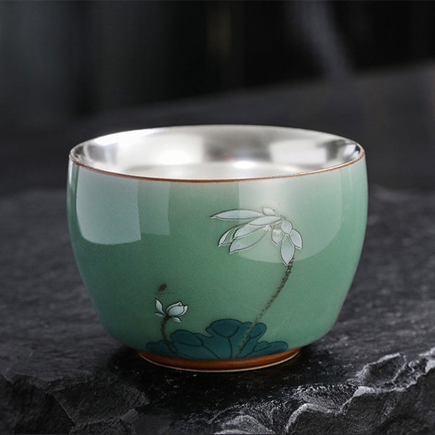 Buddha Stones Butterfly Goldfish Lotus Koi Fish Ceramic Teacup Kung Fu Tea Cup 120ml (Extra 35% Off | USE CODE: FS35) - Lotus 7.3cm*5.3cm*120ml - image 6