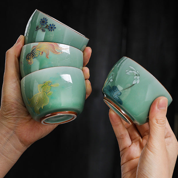 Buddha Stones Butterfly Goldfish Lotus Koi Fish Ceramic Teacup Kung Fu Tea Cup 120ml (Extra 35% Off | USE CODE: FS35) - image 14